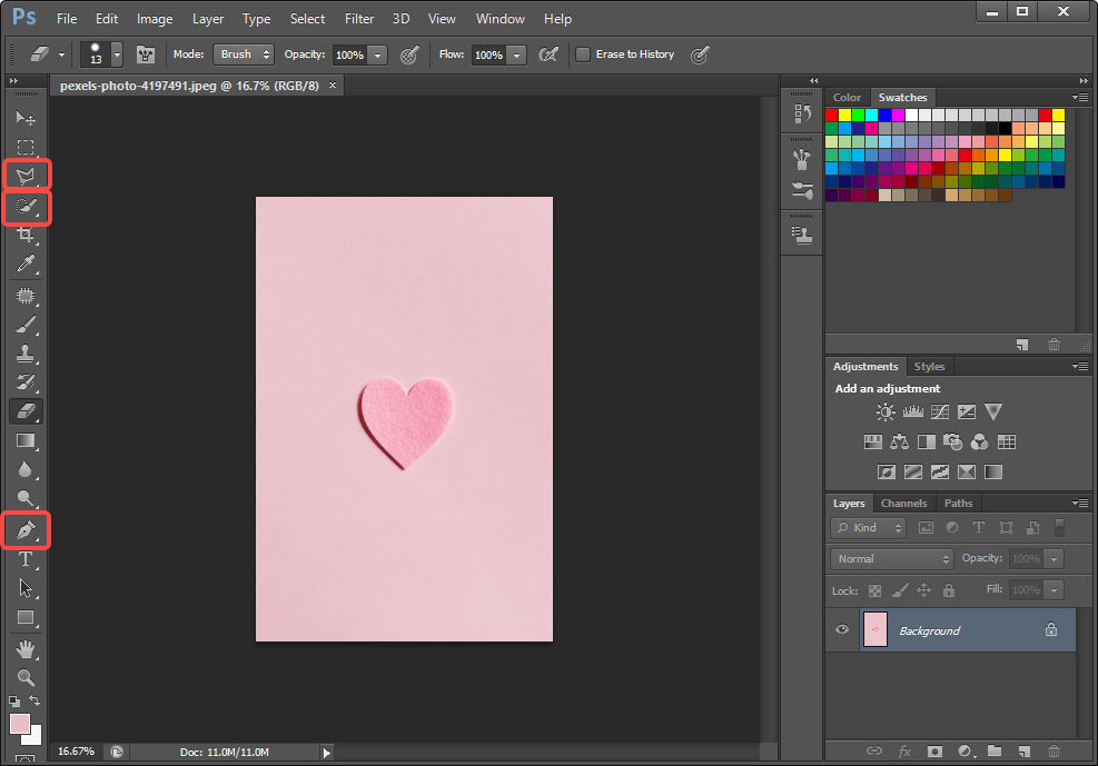 Strumento di selezione in Photoshop