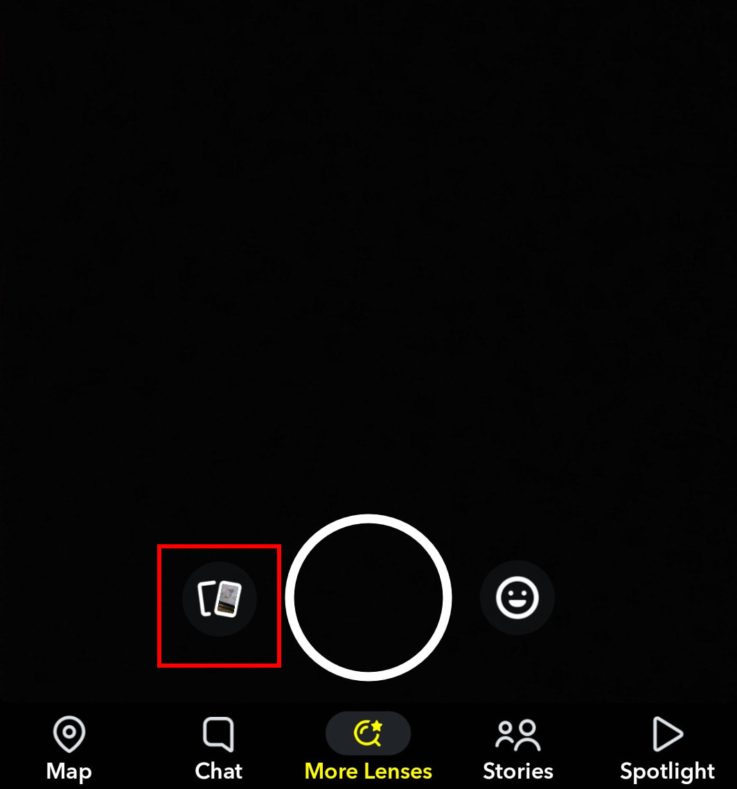 Launch Snapchat and go to the Memories section