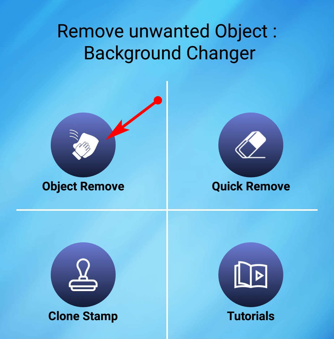 Choose Object Remove to upload photo