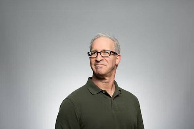 Headshot with a grey background