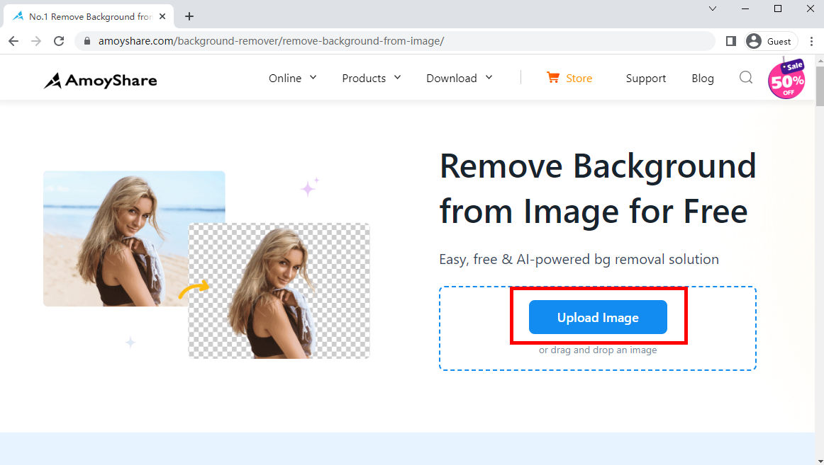 AmoyShare background remover online tool