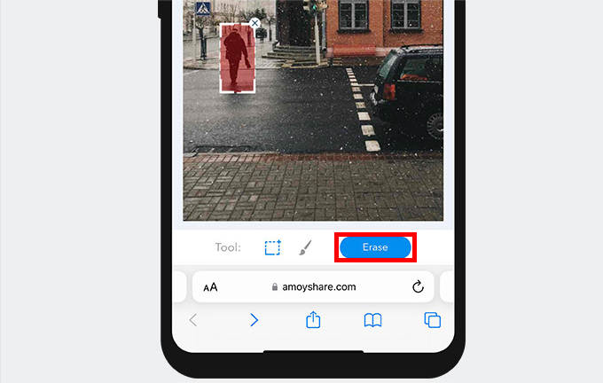 Erase person from photo on iPhone