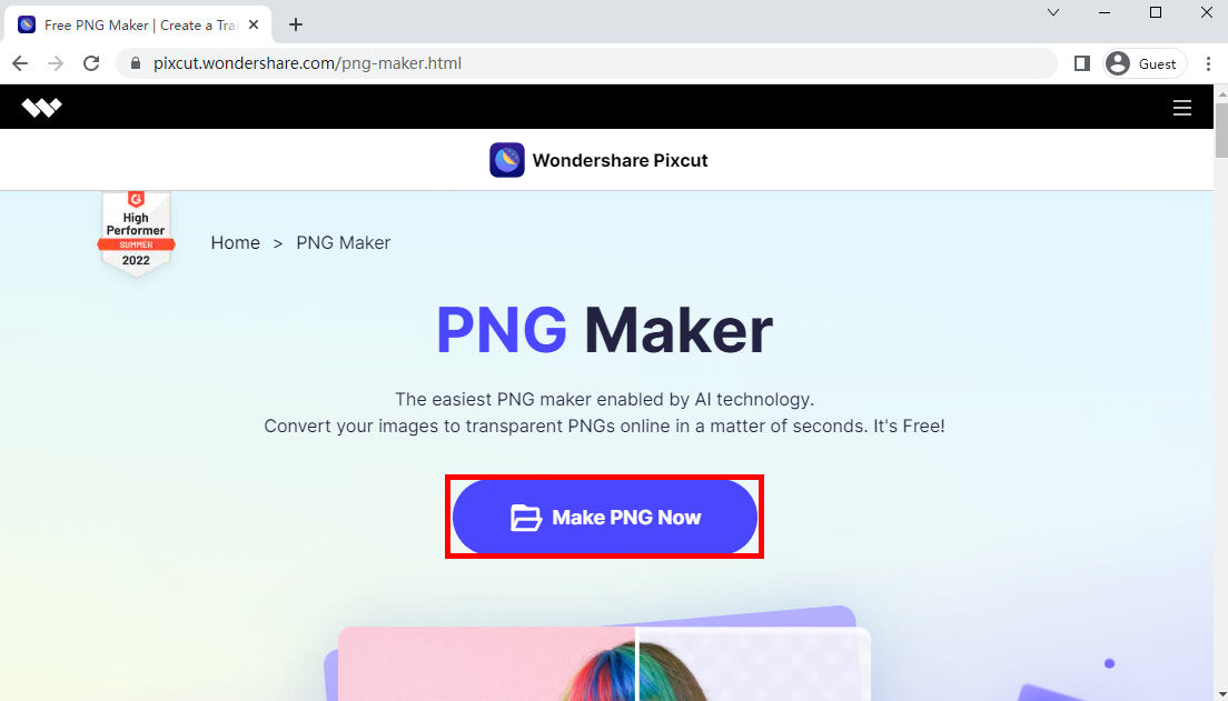 Wondershare Pixcut PNG Maker