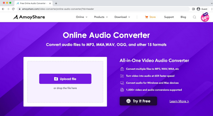 AmoyShare Онлайн-конвертер песен в формате MP3