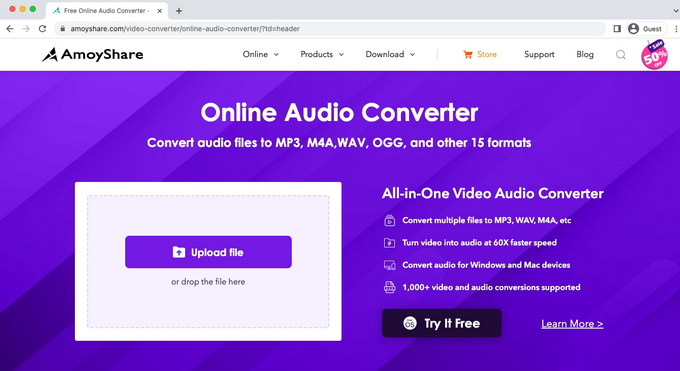 Convertitore di brani MP3 online AmoyShare