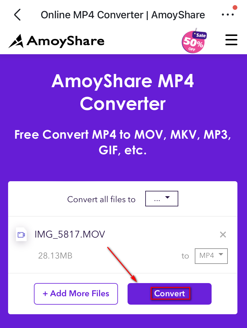 Konvertieren Sie iMovie online in MP4