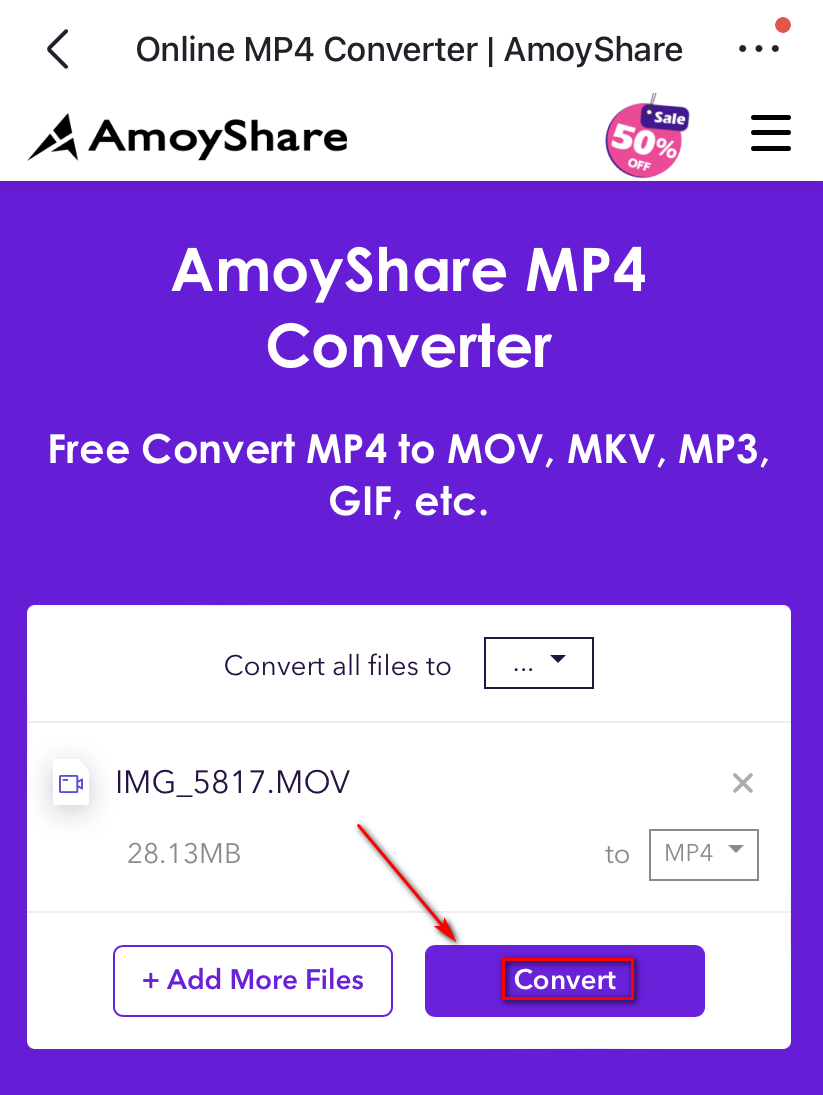 オンラインで iMovie を MP4 に変換します