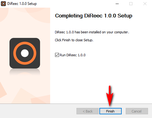 Complete the installation of DiReec
