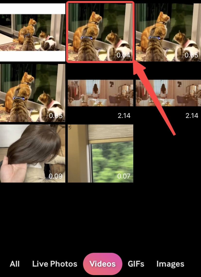 Select the iPhone video from Albums