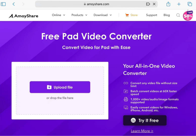 AmoyShare 무료 패드 비디오 컨버터
