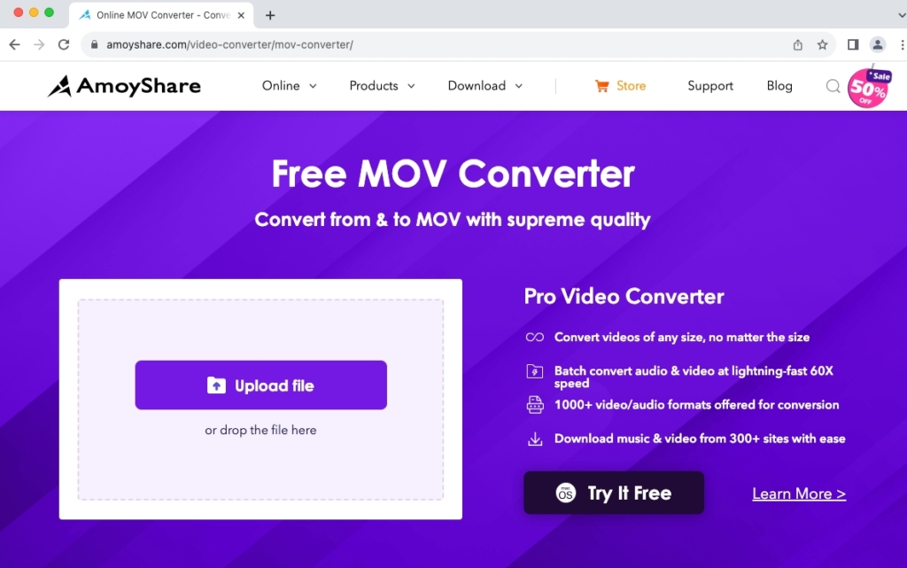 Convertidor MOV gratuito AmoyShare