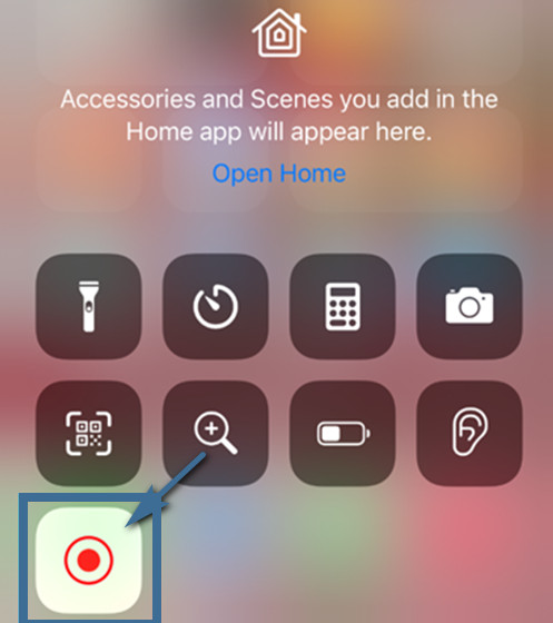 Drag down to open the Control Panel on iPhone/iPad