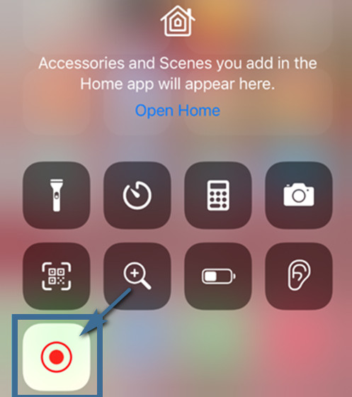 Arrastre hacia abajo para abrir el Panel de control en iPhone/iPad