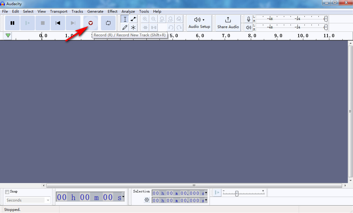 Tab キーを押して「録音」ボタンを押して開始します