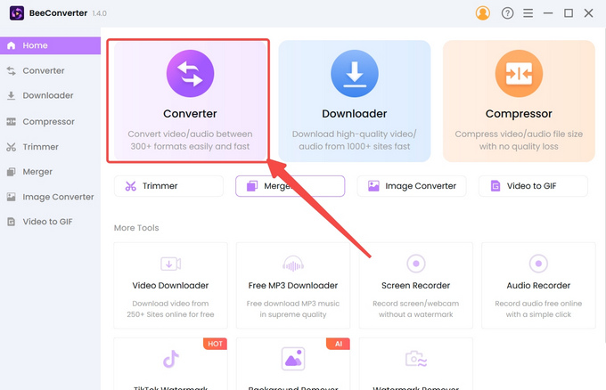 Wählen Sie das Konverter-Tool auf BeeConverter