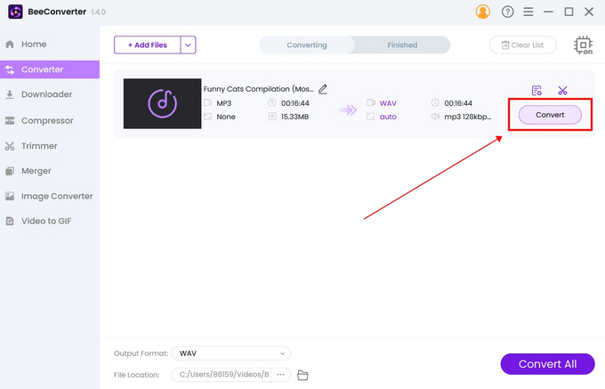 Commencez à convertir des fichiers audio sur BeeConverter