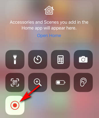 Tap the red icon to start recording