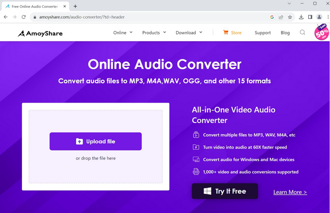 AmoyShare онлайн аудио конвертер