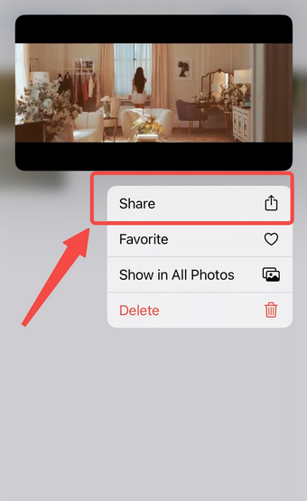 Condividi un video dall'album dell'iPhone