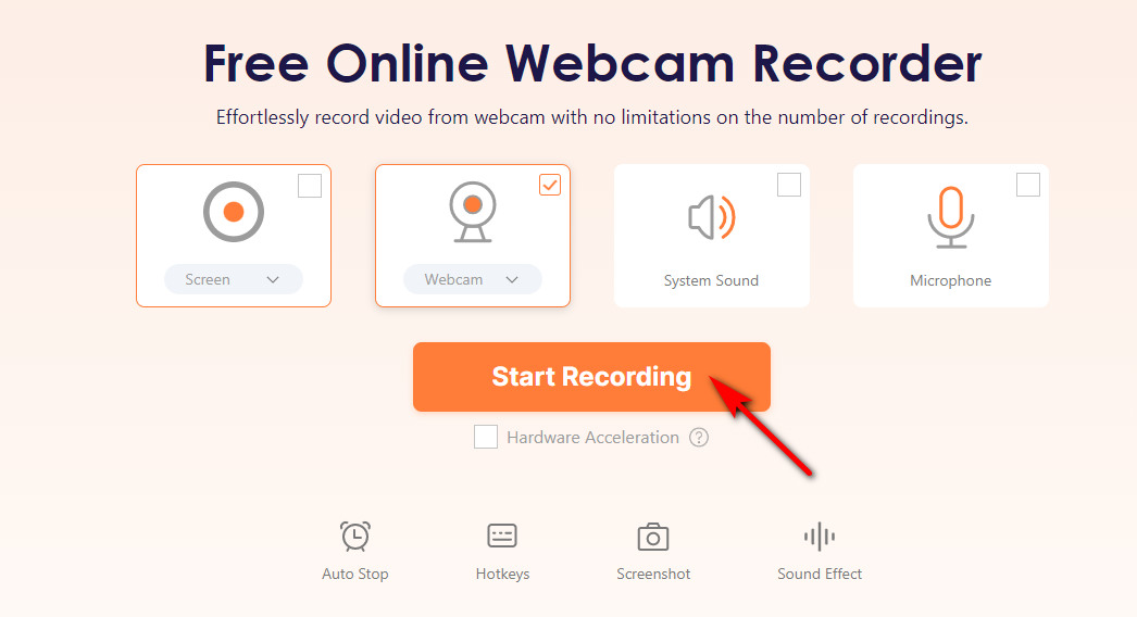 Click start recording button to record