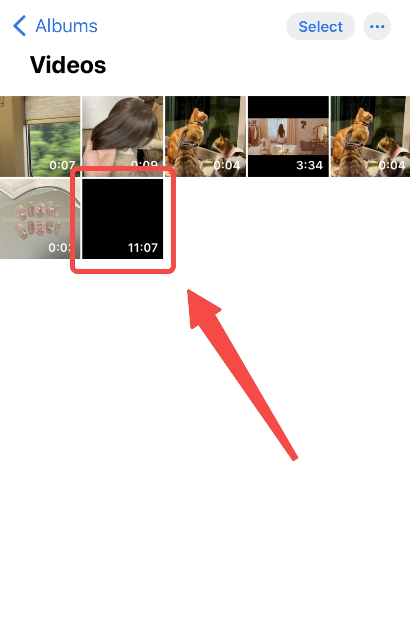 Select a video for sharing from iPhone’s album