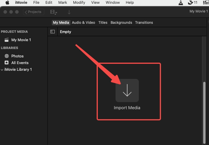 Import the video to iMovie