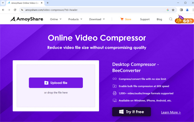 Compressor de vídeo on-line AmoyShare