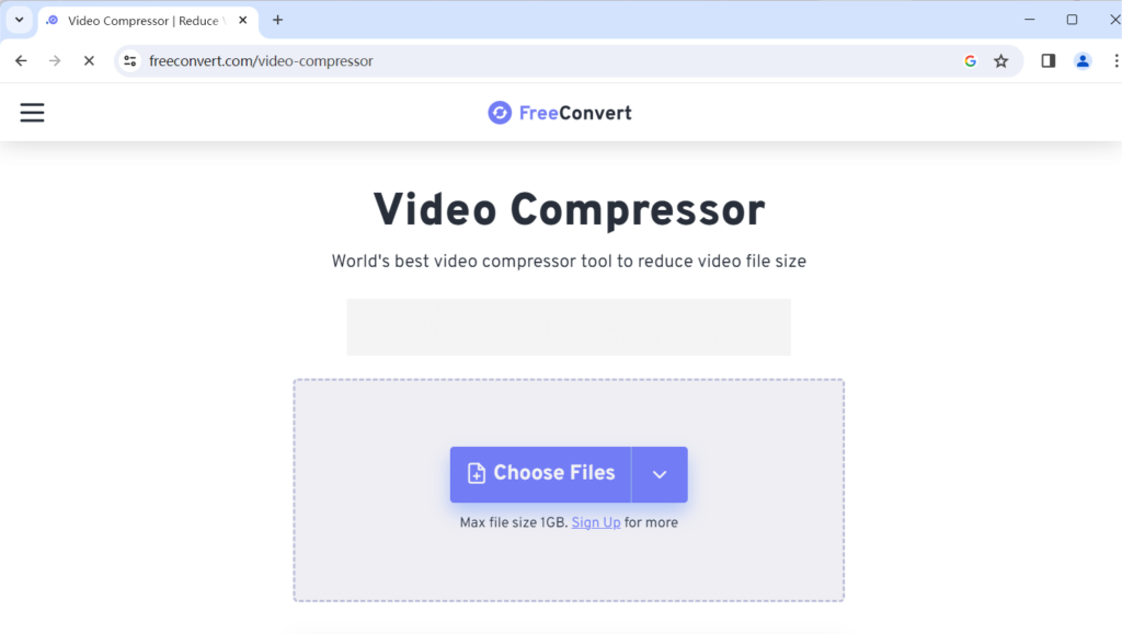 Compressor de vídeo FreeConvert