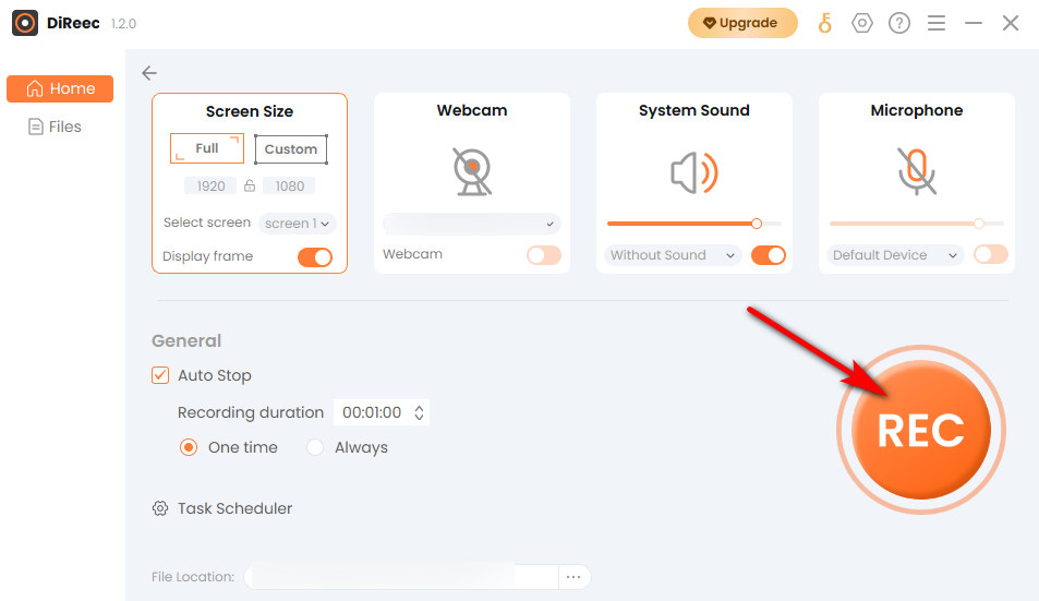 Hit REC to record Webex meeting