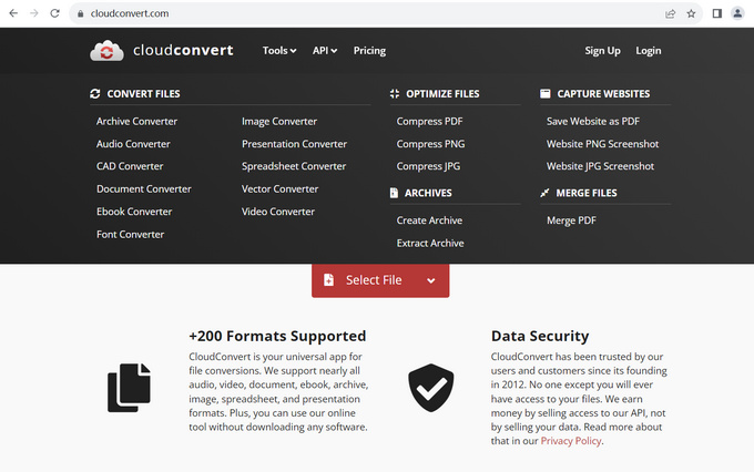 Key features of CloudConvert