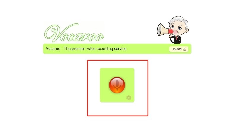 Start voice recording with Vocaroo