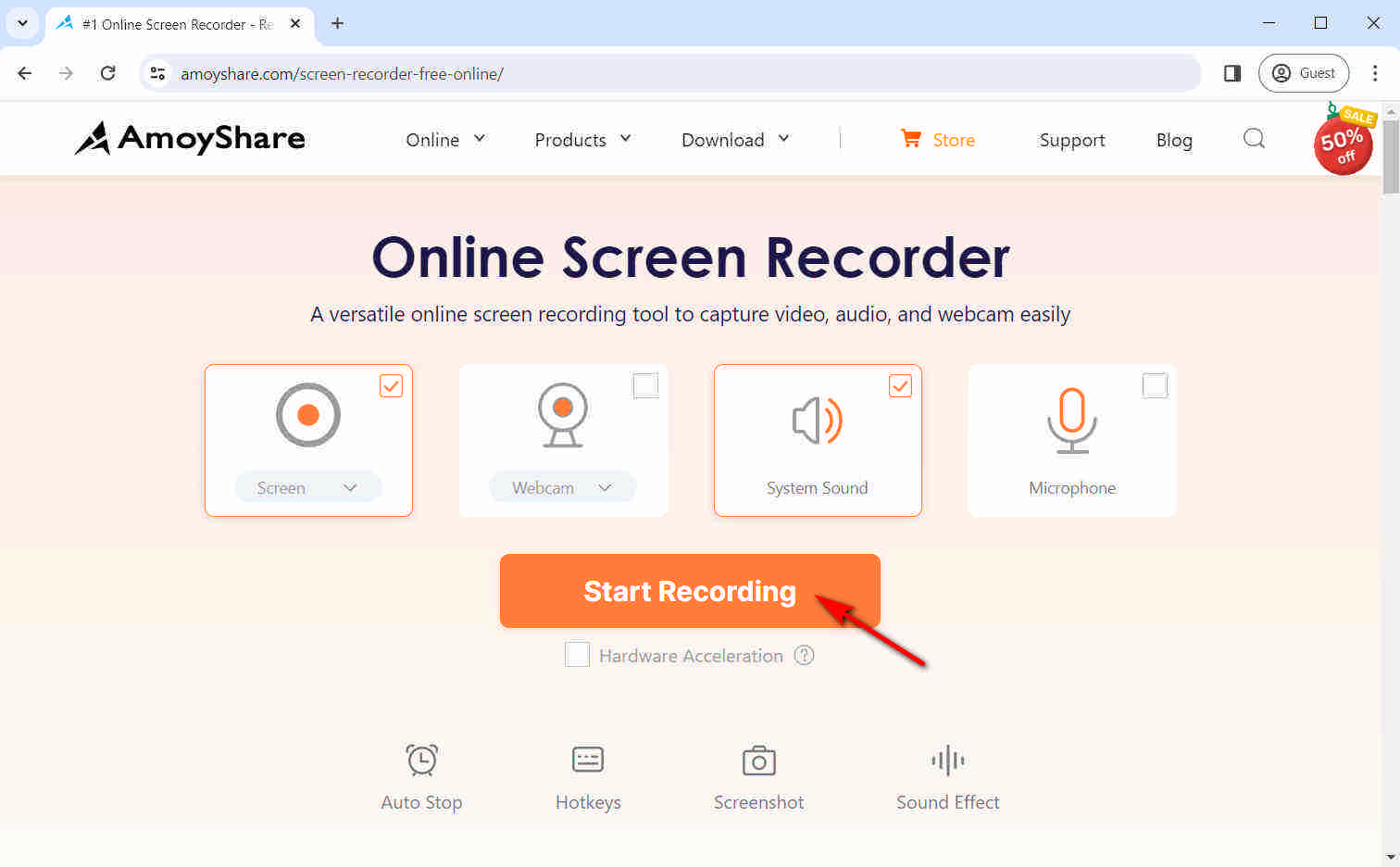 Click Start Recording to record WhatsApp call