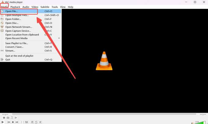 استيراد الملفات إلى VLC