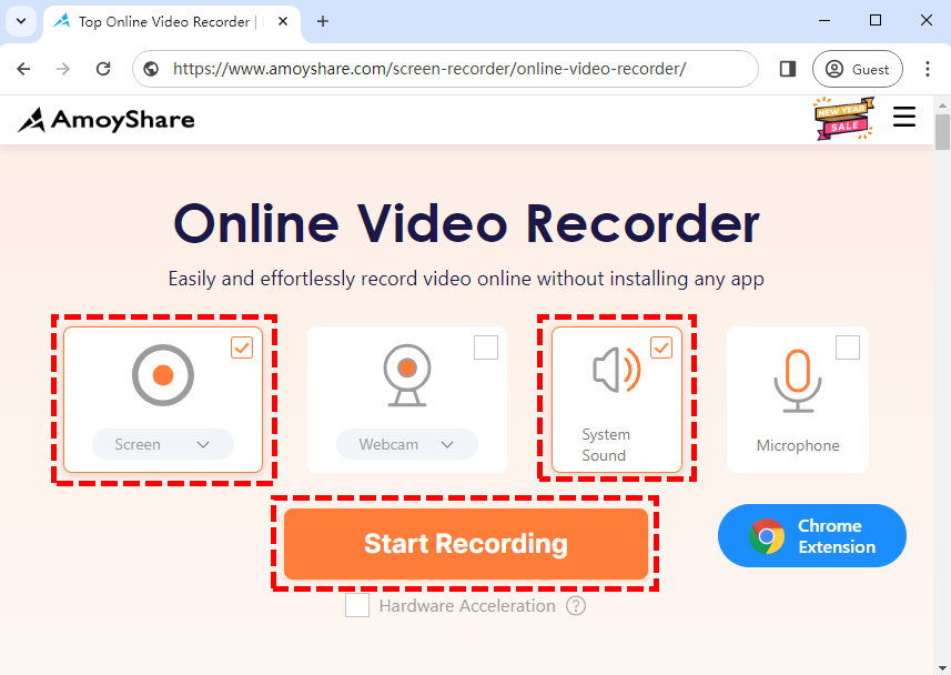 Accedi al videoregistratore online AmoyShare