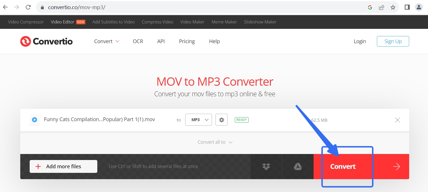 Comece a converter para MP3 online