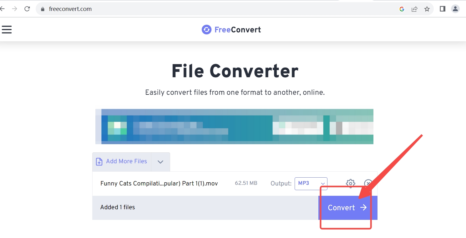 Appuyez sur le bouton Convertir pour lancer la conversion