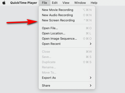 Open QuickTime Player