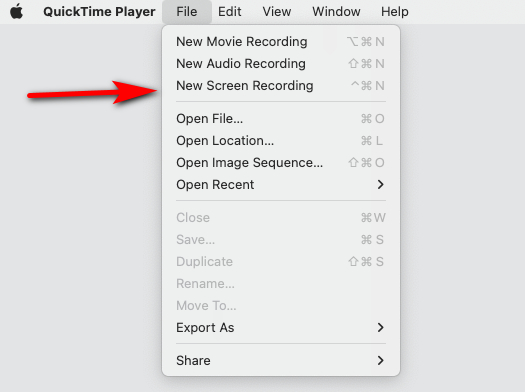 افتح برنامج QuickTime Player