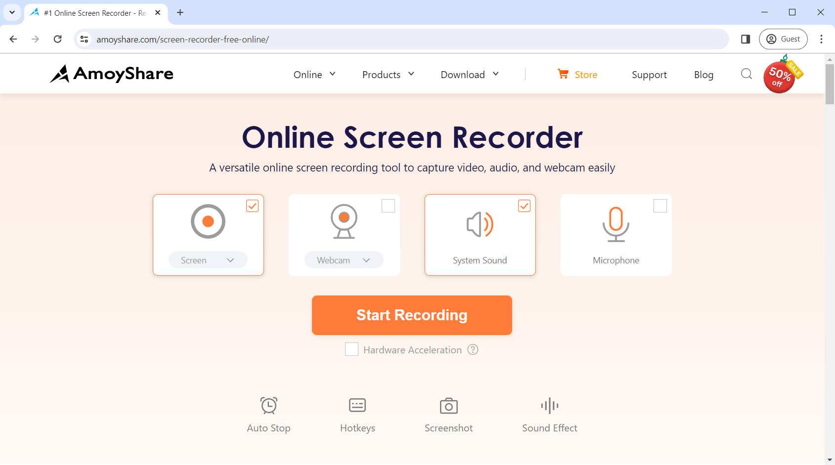 AmoyShare Online Screen Recorder