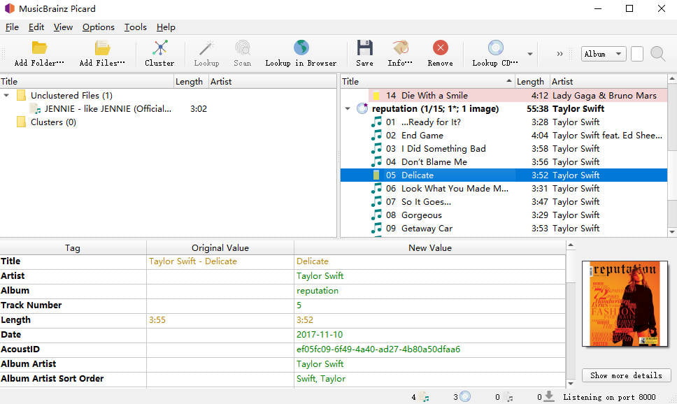 07 ตัวแก้ไขข้อมูลเมตาของ MusicBrainz Picard