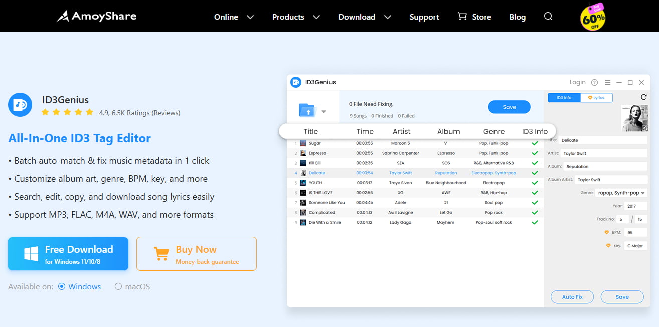 01 ID3Genius Editor de etiquetas WAV