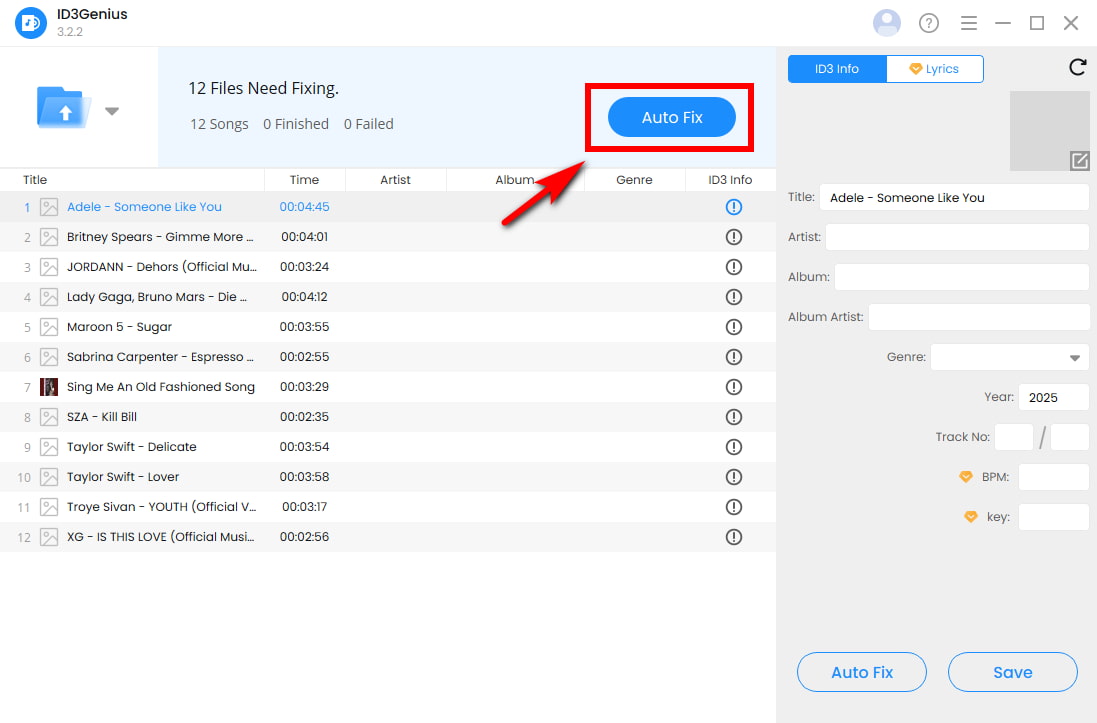 Auto Fix Audio Metadata