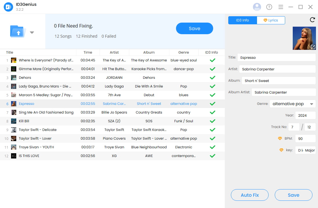 Save or Edit Audio Metadata