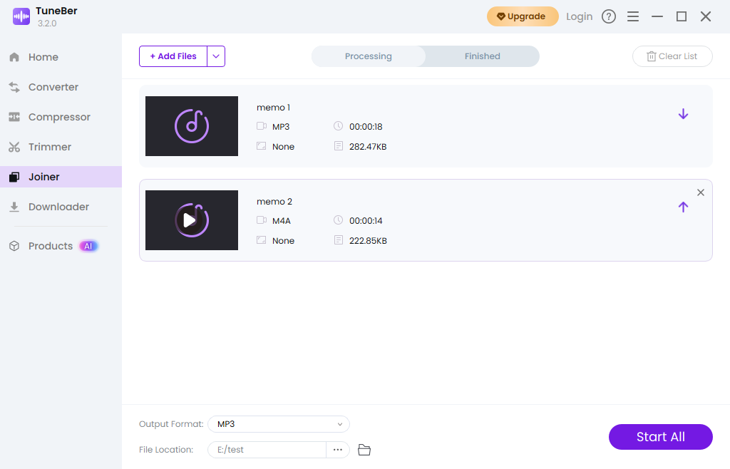 Unisci e scarica il file