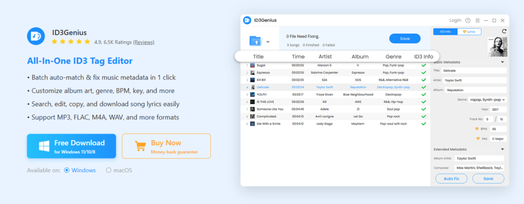 01 ID3Genius MP3 タグエディター